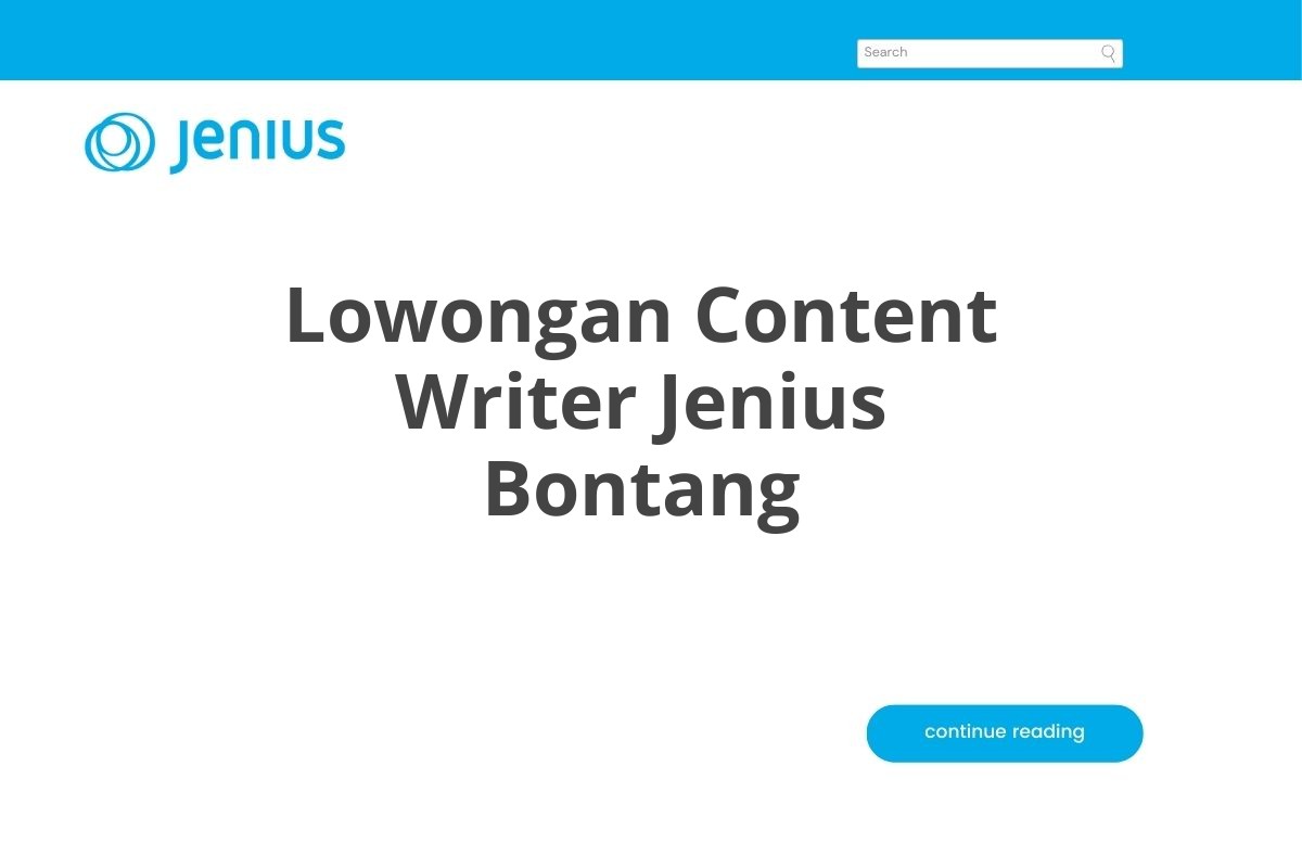 Lowongan Content Writer Jenius Bontang