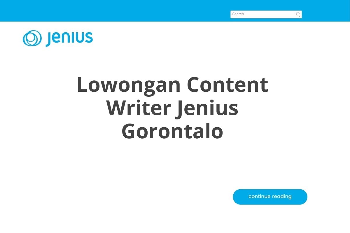 Lowongan Content Writer Jenius Gorontalo