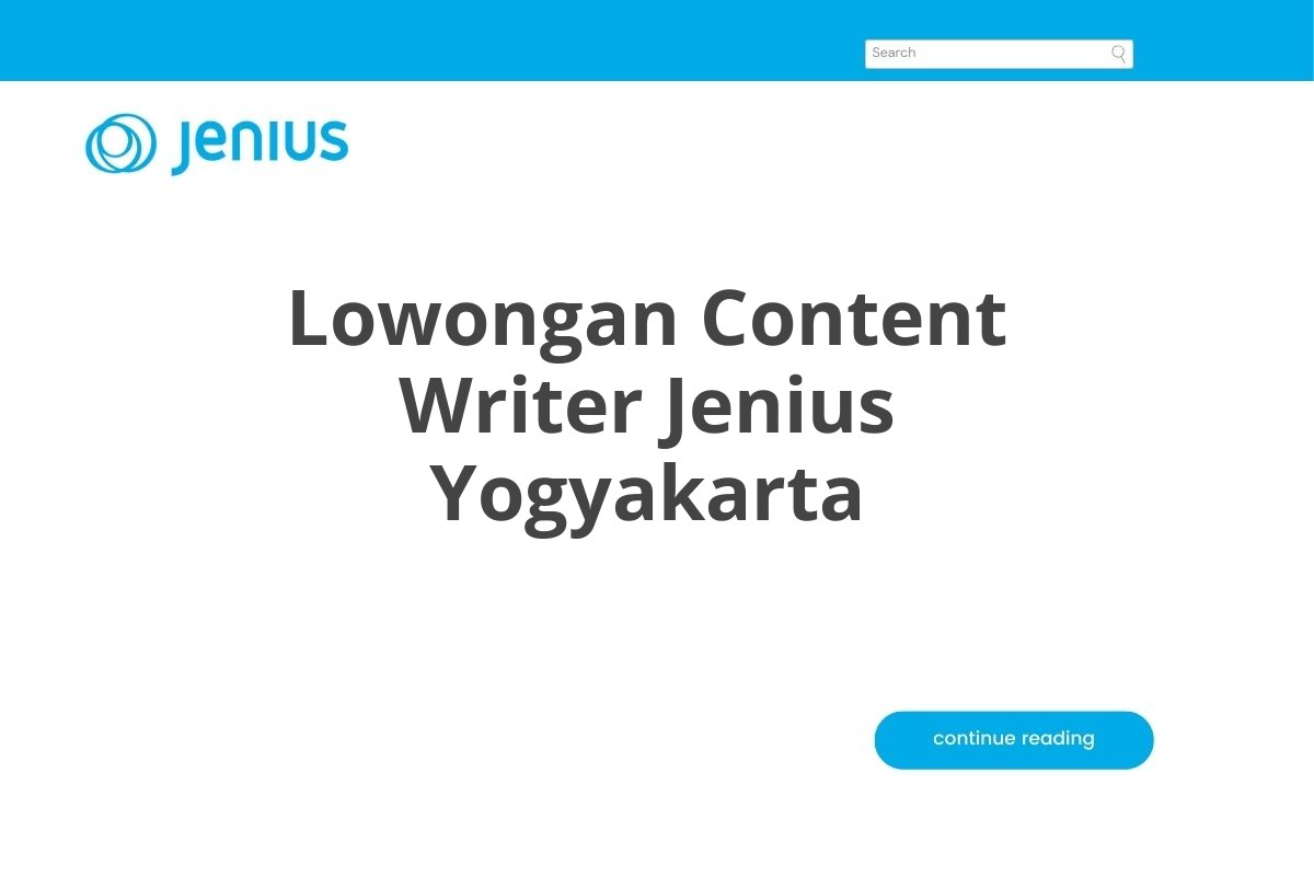 Lowongan Content Writer Jenius Yogyakarta