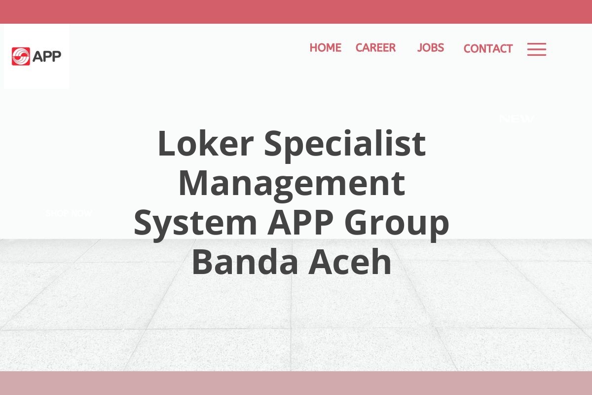 Loker Specialist Management System APP Group Banda Aceh