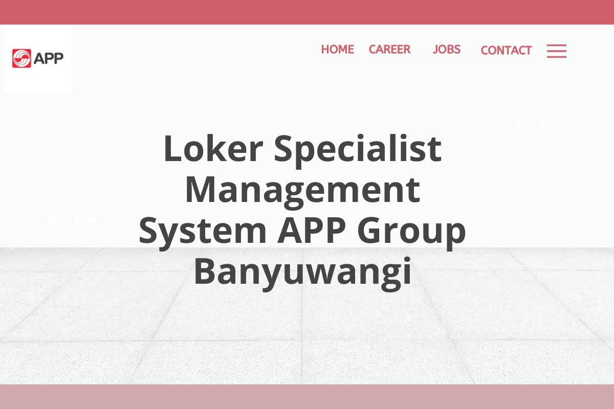 Loker Specialist Management System APP Group Banyuwangi