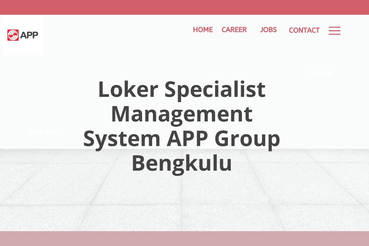 Loker Specialist Management System APP Group Bengkulu