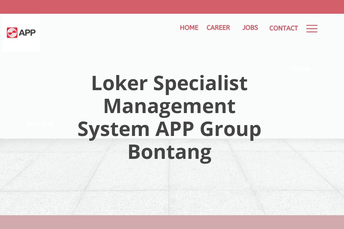 Loker Specialist Management System APP Group Bontang