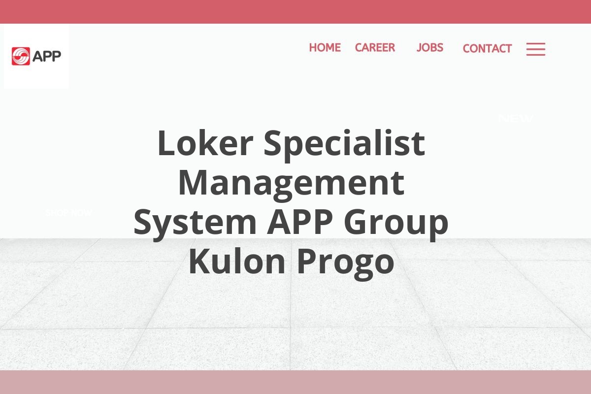 Loker Specialist Management System APP Group Kulon Progo